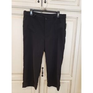 Deb Capris Sz 14 Dress Casual Work Black‎ Cuffed Nwt Belt Loops